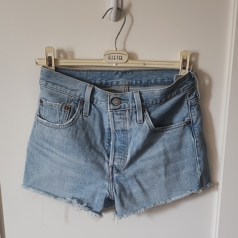 Levis Light Blue Denim Jean Shorts
